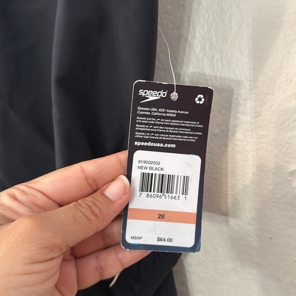 NWT Speedo Super Pro Back Solid One Piece Wmns Adult Black Sz 28 Diving Swimming - Picture 7 of 11